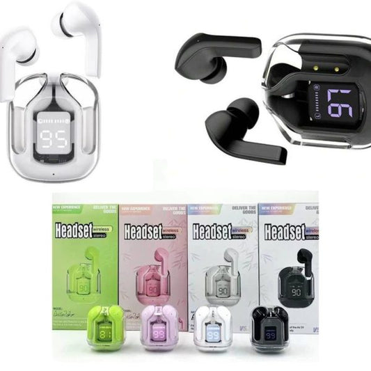 Air31 Earbuds Wireless Crystal Transparent Body | Air 31 Bluetooth Ear Bud – (without Pouch)